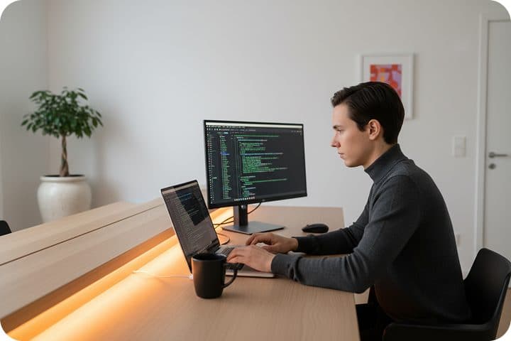 A developer building the platform